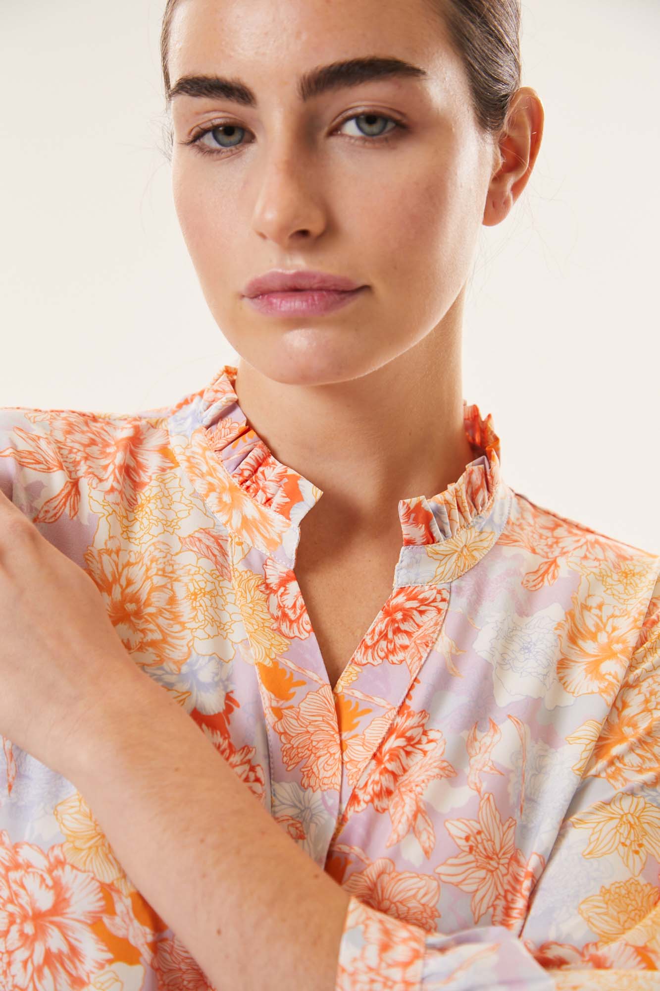 0040~embroidered tulle top with removable inner main image 0